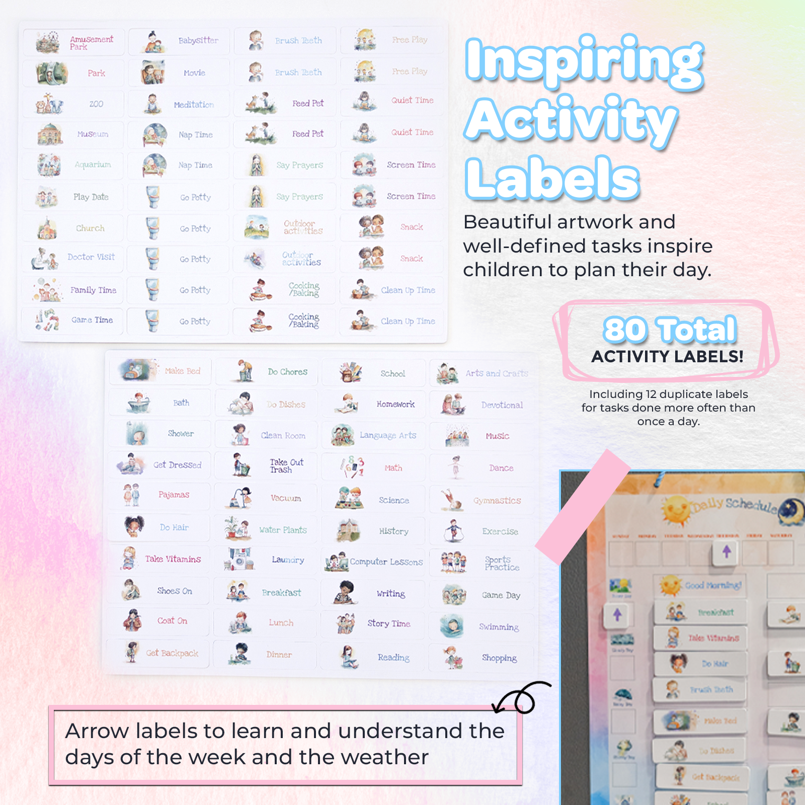 Magnetic Visual Schedule for Kids